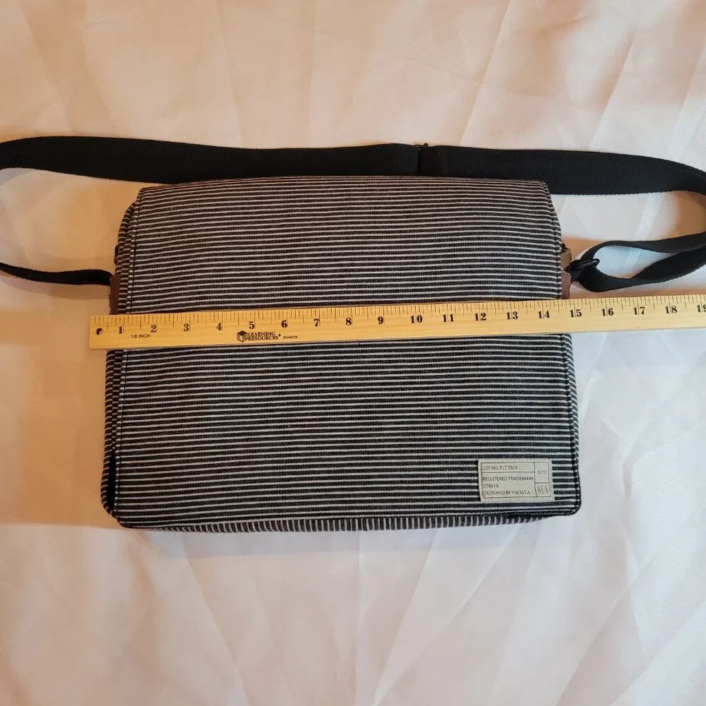 Hex Laptop Messenger Bag Navy and White Stripes